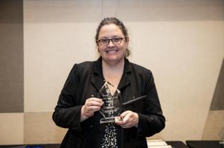 Amanda Fallin-Bennett, Ph.D., with the College of Nursing, is the 2025 Sarah Bennett Holmes faculty award winner. 